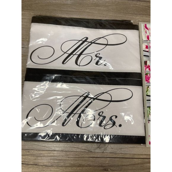 Lillian Rose Wedding Mr. & Mrs. Decoration Back Cover Chair Sashes - Picture 1 of 6